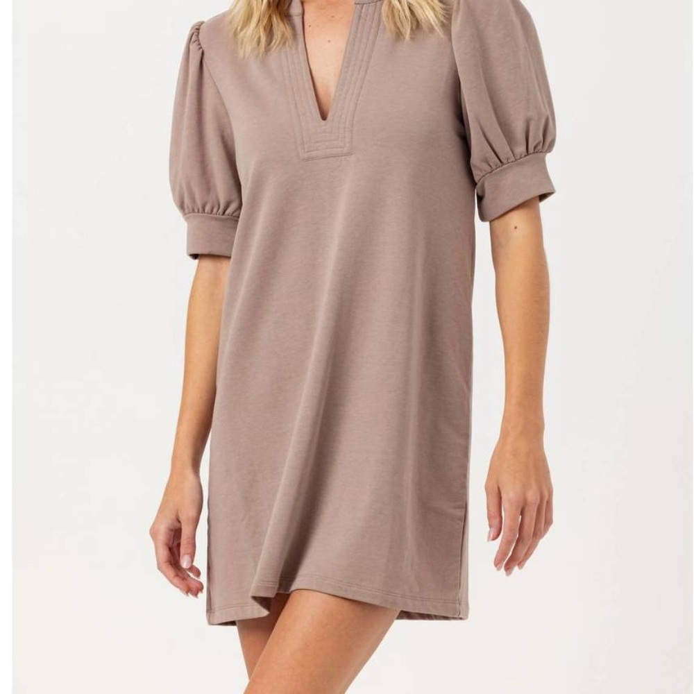 Sundays Taupe V-Neck Top